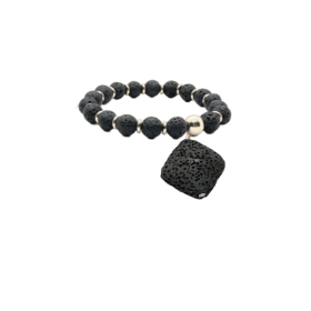 The Black Volcanic Diffuser Charm (Option: Square)