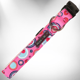 Martini Dog Collars (Color: Pink, size: L 1" Width Fits 14-25" Neck)