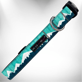 Mountain Dog Collars (Color: Wintergreen Snowcap Mtn, size: L 1" Width Fits 14-25" Neck)