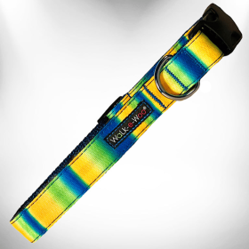Tie Dye Dog Collars (Color: Blue/Green, size: L 1" Width Fits 14-25" Neck)