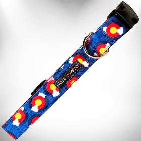 Colorado and Texas Dog Collars (Color: Colorado Blue, size: L 1" Width Fits 14-25" Neck)