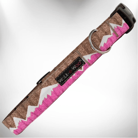 Mountain Dog Collars (Color: Pink Snowcap Mtn, size: S 3/4" Width Fits 10-14" Neck)