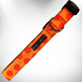 Polka Dot Dog - Monotone Collars (Color: Orange, size: Xl 1.5" Wide Fits 18-28" Neck)