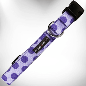 Polka Dot Dog - Monotone Collars (Color: Purple, size: Xl 1.5" Wide Fits 18-28" Neck)