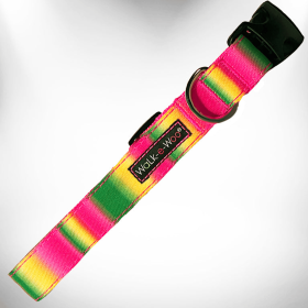 Tie Dye Dog Collars (Color: Pink/Green, size: Xl 1.5" Wide Fits 18-28" Neck)