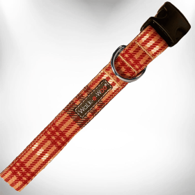 Plaid Dog Collars (Color: HOT PINK, size: Xl 1.5" Wide Fits 18-28" Neck)