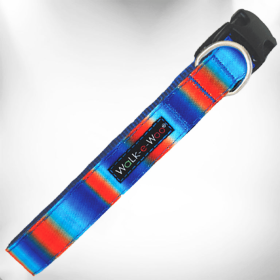 Tie Dye Dog Collars (Color: Blue/Orange, size: Xs 5/8" Width Fits 8-12" Neck)