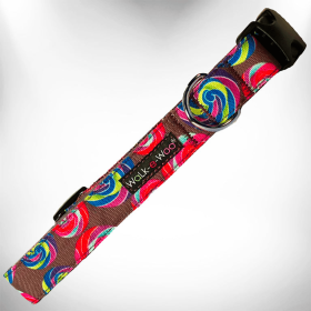 Lollipop Dog Collars (Color: Lollipop On Chocolate, size: Xs 5/8" Width Fits 8-12" Neck)