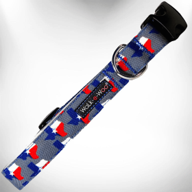 Colorado and Texas Dog Collars (Color: Texas Grey, size: Xs 5/8" Width Fits 8-12" Neck)