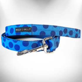 Polka Dot Dog - Monotone Leads (Color: Navy, size: Regular Lead 1" Width- 5' Length)