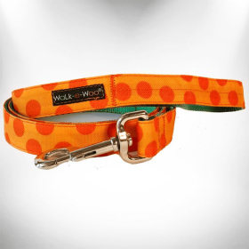 Polka Dot Dog - Monotone Leads (Color: Orange, size: Regular Lead 1" Width- 5' Length)