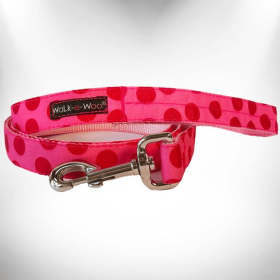 Polka Dot Dog - Monotone Leads (Color: Pink, size: Regular Lead 1" Width- 5' Length)