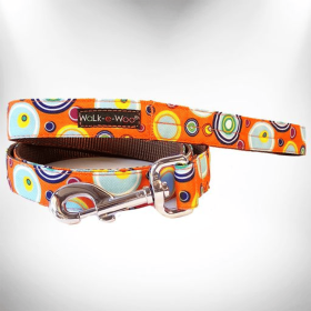 Martini Dog Leads (Color: Orange, size: Regular Lead 1" Width- 5' Length)