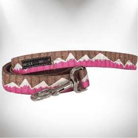 Mountain Dog Leads (Color: Pink Snowcap Mtn, size: Regular Lead 1" Width- 5' Length)