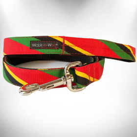 Stripes Dog Leash (Color: Rasta, size: Regular 1" Width- 5' Long)