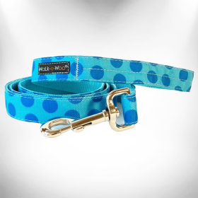 Polka Dot Dog - Monotone Leads (Color: Turquoise, size: Thin Lead 5/8" Width- 5' Length)