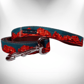 Dog Leash (Color: Rockin' Red, size: Thin 5/8" Width- 5' Long)