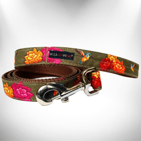 Nature-Lover Leads (Color: Hummingbird Flowers, size: Thin Lead 5/8" Width- 5' Length)