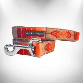 Dog Leash (Color: Tribal Red, size: Thin 5/8" Width- 5' Long)