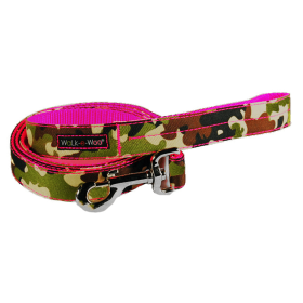Camo Dog Leads (Color: Hot Pink Camo, size: Thin Lead 5/8" Width- 5' Length)
