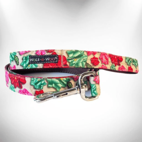 Flower Dog Leads (Color: Mayan Flowers, size: Thin Lead 5/8" Width- 5' Length)