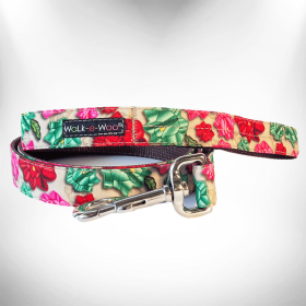 Dog Leash Dedign (Color: Mayan Flowers, size: Thin 5/8" Width- 5' Long)