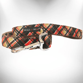 Plaid Dog Leads (Color: Gatsby, size: Thin Lead 5/8" Width- 5' Length)
