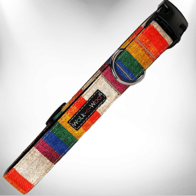 Dog Collars (Color: Rainbow Pride, size: M 1" Width Fits 12-18" Neck)