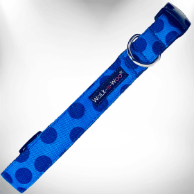 Polka Dot Dog - Monotone Collars (Color: Navy, size: M 1" Width Fits 12-18" Neck)