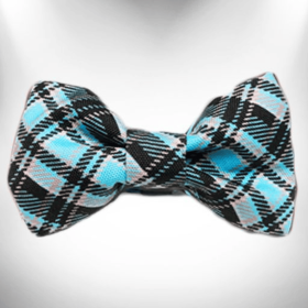 Plaid Dog Collars (Color: Steel Blue, size: M 1" Width Fits 12-18" Neck)