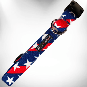 Stars & Stripes Dog Collars (size: M 1" Width Fits 12-18" Neck)