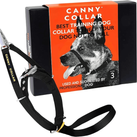 Canny Collar No-Pull Dog Head Collar Gentle & Humane Leash Training Aid (Color: Black, size: Size 3 - Neck Size 13"-15")