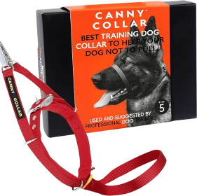 Canny Collar No-Pull Dog Head Collar Gentle & Humane Leash Training Aid (Color: Red, size: Size 5 - Neck Size 17"-19")