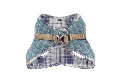 Step-In Denim Harness (Color: Denim & Blue Plaid, size: medium)