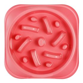 Dog Cat Slow Feeder Bowl Pet No Gulp Feeder Bowl Anti-Bloat Feeding Plate (Option: erPink)