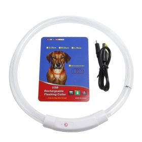 USB Rechargeable LED Dog Collar Multi-Color Lighting Dog Safety Collar Cuttable Length Glow Dog Collar For Small Medium Large Dog Night Walking (Option: ar70CM)