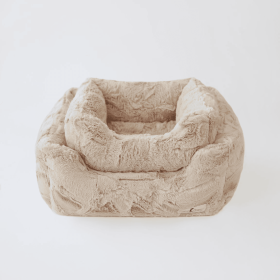 Luxe Dog Bed (Color: Sand, size: small)