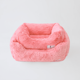 Cuddle Dog Bed (Color: Peach, size: Lg)