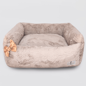 Dolce Vita Dog Bed (Color: Latte, Option: Bows)