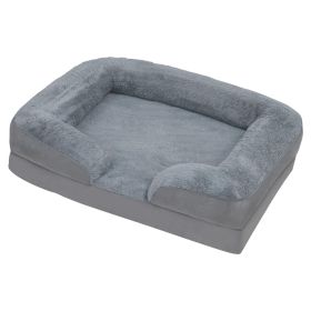 Pet Dog Bed Soft Warm Plush Puppy Cat Bed Cozy Nest Sofa Non-Slip Bed Cushion Mat Removable Washable Cover Waterproof Lining For Small Medium Dog (Option: etBedM)