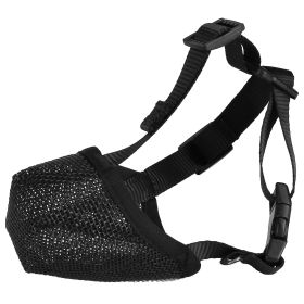 Pet Muzzle Mask Soft Mesh Muzzle Adjustable Dog Mouth Cover with Breathable Mesh Adjustable Neck Forehead Strap for Anti Biting Barking Chewing (Option: lack_XS)