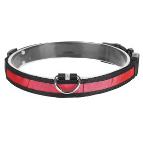 LED Dog Collar USB Rechargeable Adjustable Dog Safety Collar Night Safety Flashing Luminous Light up Collar (Option: rS_Red)