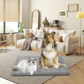 Premium Plush Dog Bed With Removable Washable Cover - All-Season Anti-Slip Pet Mat For Dogs & Cats, Indoor Outdoor Use In Crate, Kennel & Home - Ultra (Option: Gray)