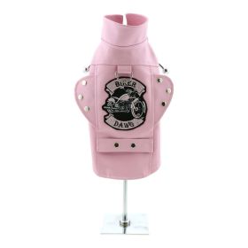 Biker Dawg Motorcycle Dog Jacket (Color: Pink, size: 2X-Large)
